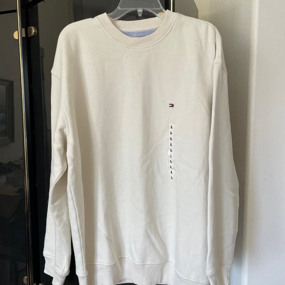 Tommy Hilfiger tipped knit t-shirt in off white